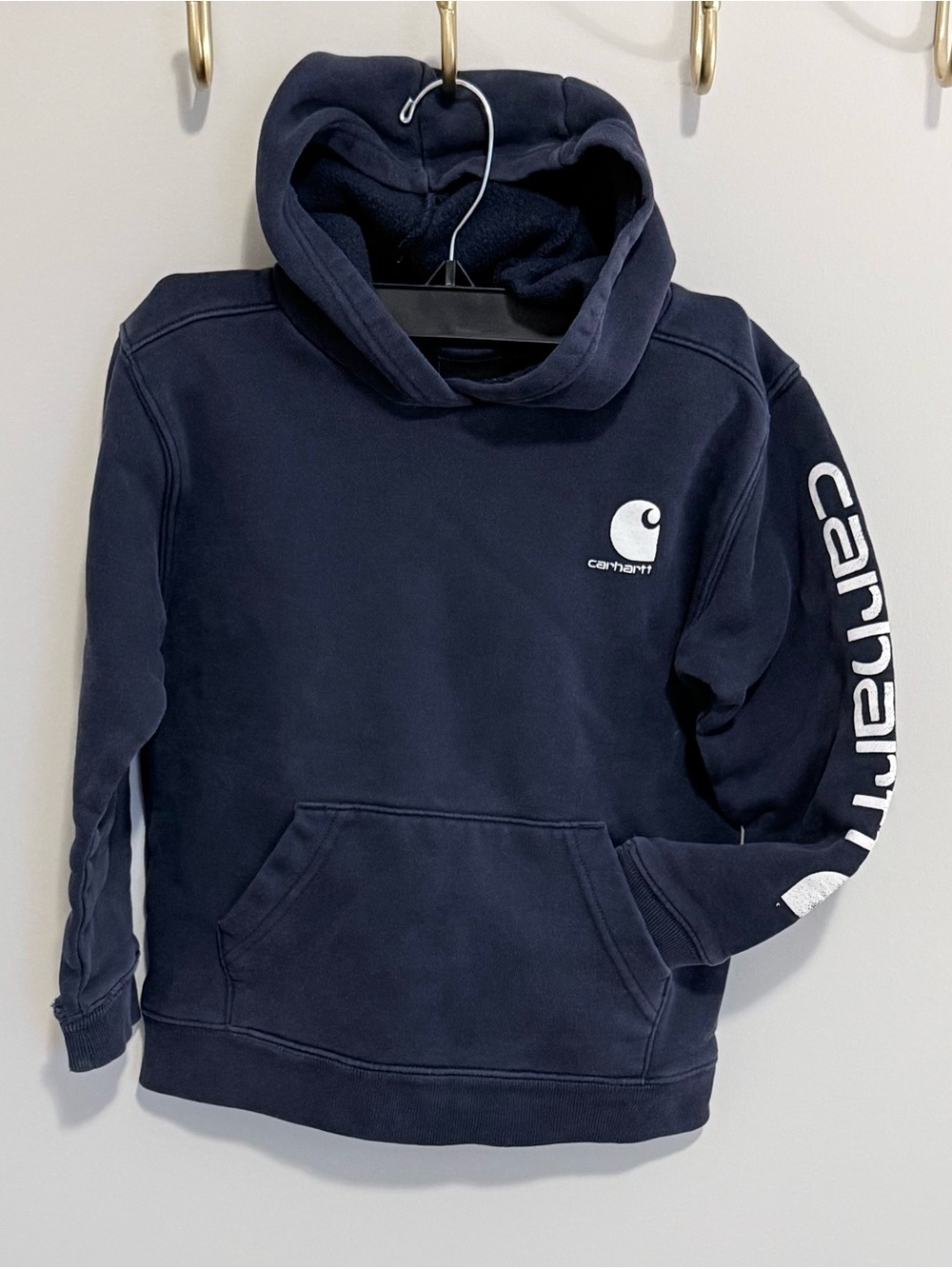 Carhartt Navy Hoodie - Boy’s Classic Logo Pullover